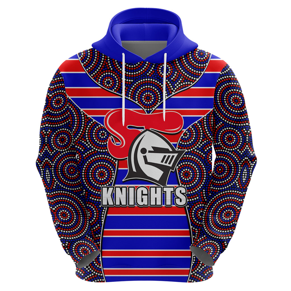 NRL - Knights Hoodie Mix Dot Aboriginal LT6 - Vibe Hoodie Shop