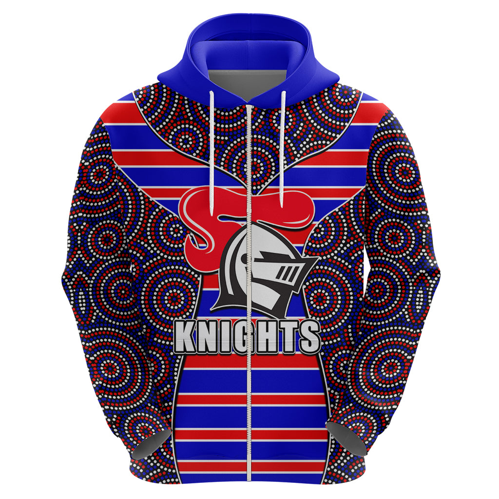 NRL - Knights Hoodie Mix Dot Aboriginal LT6 - Vibe Hoodie Shop
