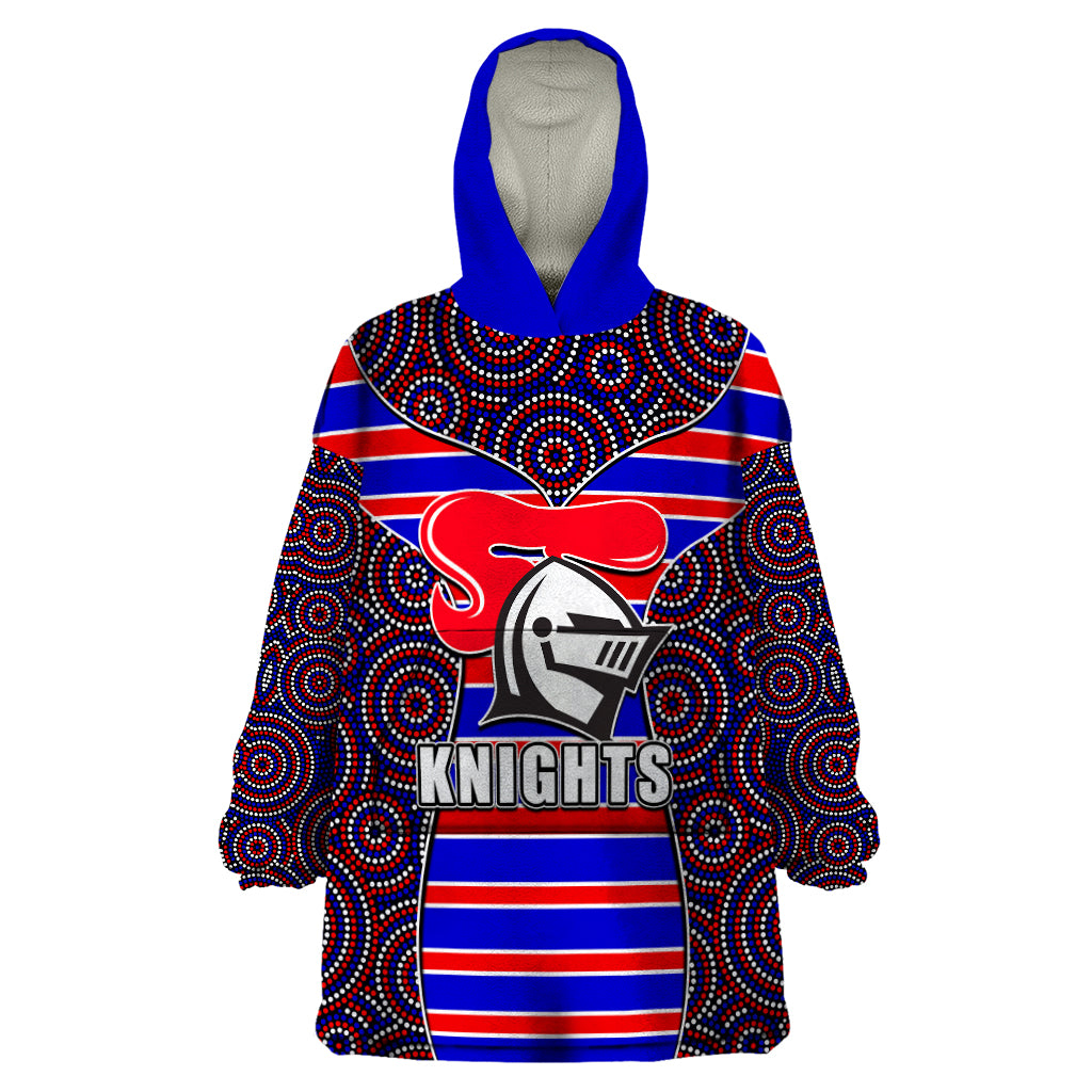 NRL - Knights Wearable Blanket Hoodie Mix Dot Aboriginal - Vibe Hoodie Shop