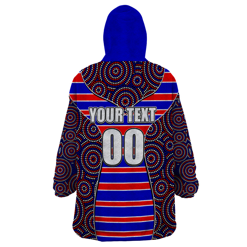 NRL - Knights Wearable Blanket Hoodie Mix Dot Aboriginal - Vibe Hoodie Shop