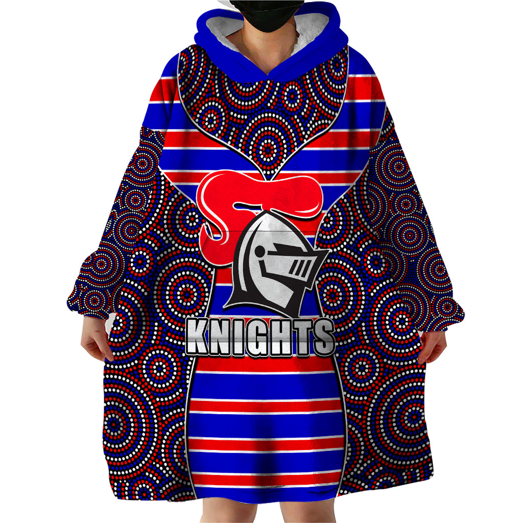 NRL - Knights Wearable Blanket Hoodie Mix Dot Aboriginal - Vibe Hoodie Shop