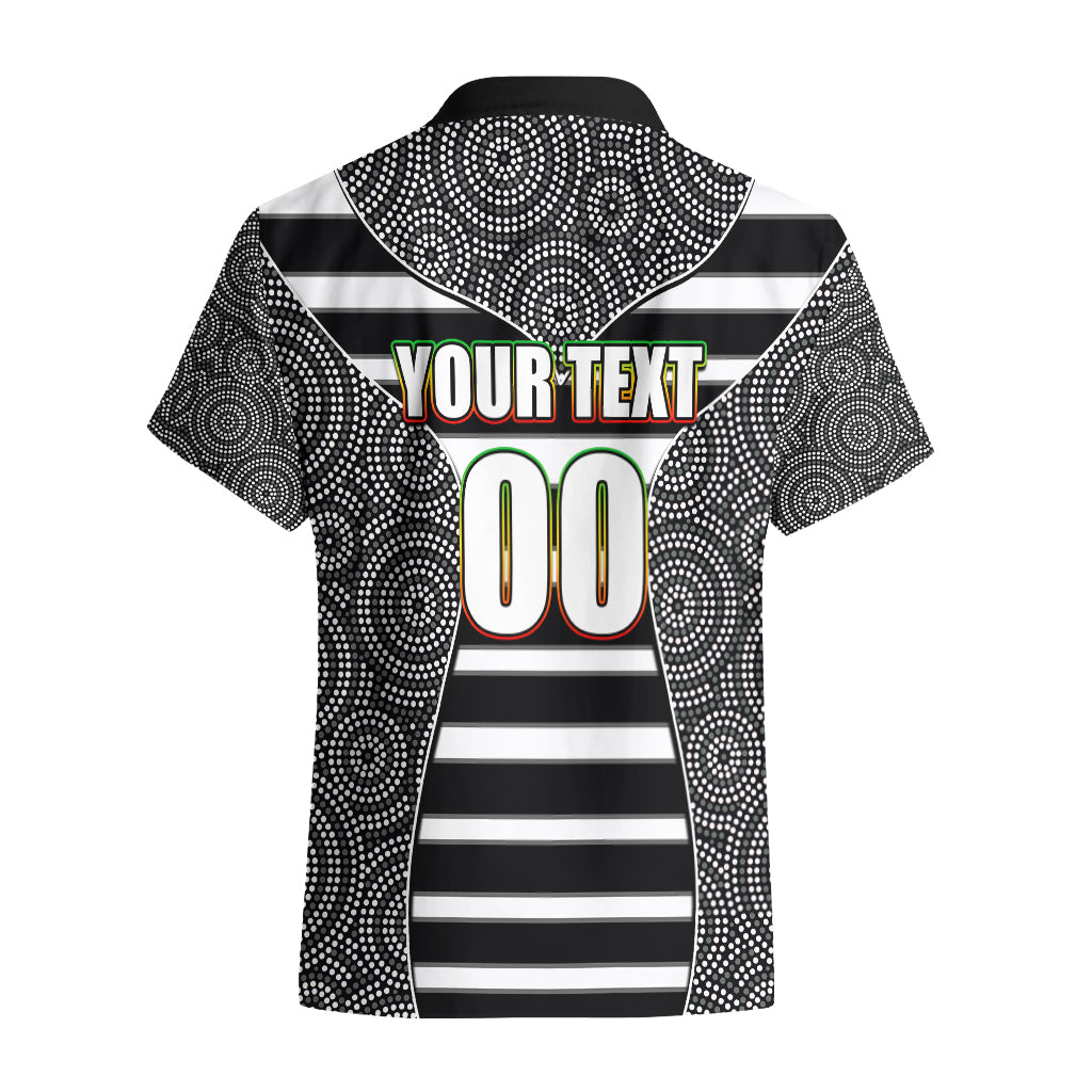 NRL - Panthers Hawaiian Shirt Mix Dot Aboriginal Black Version - Vibe Hoodie Shop