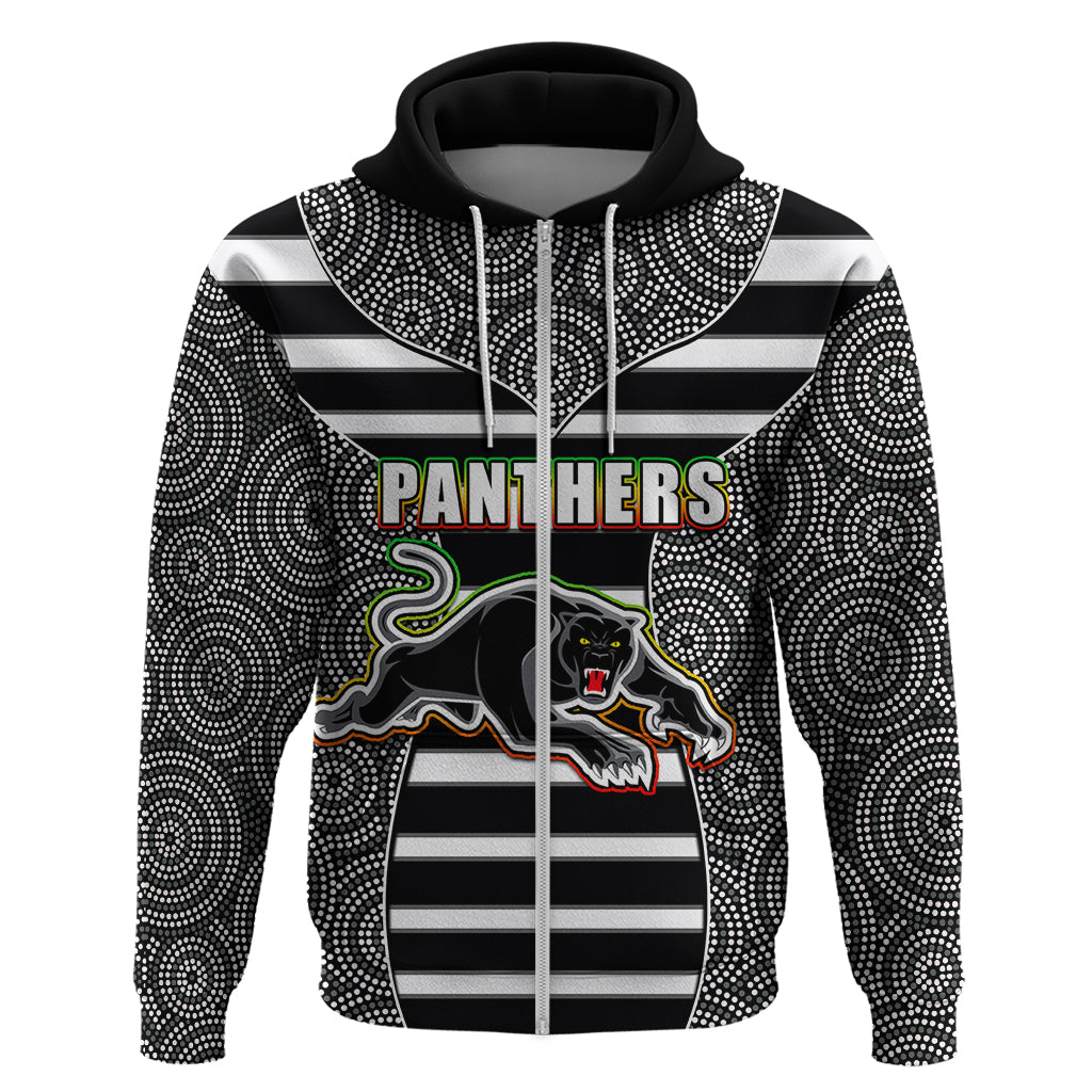 NRL - Panthers Hoodie Mix Dot Aboriginal Black Version LT6 - Vibe Hoodie Shop