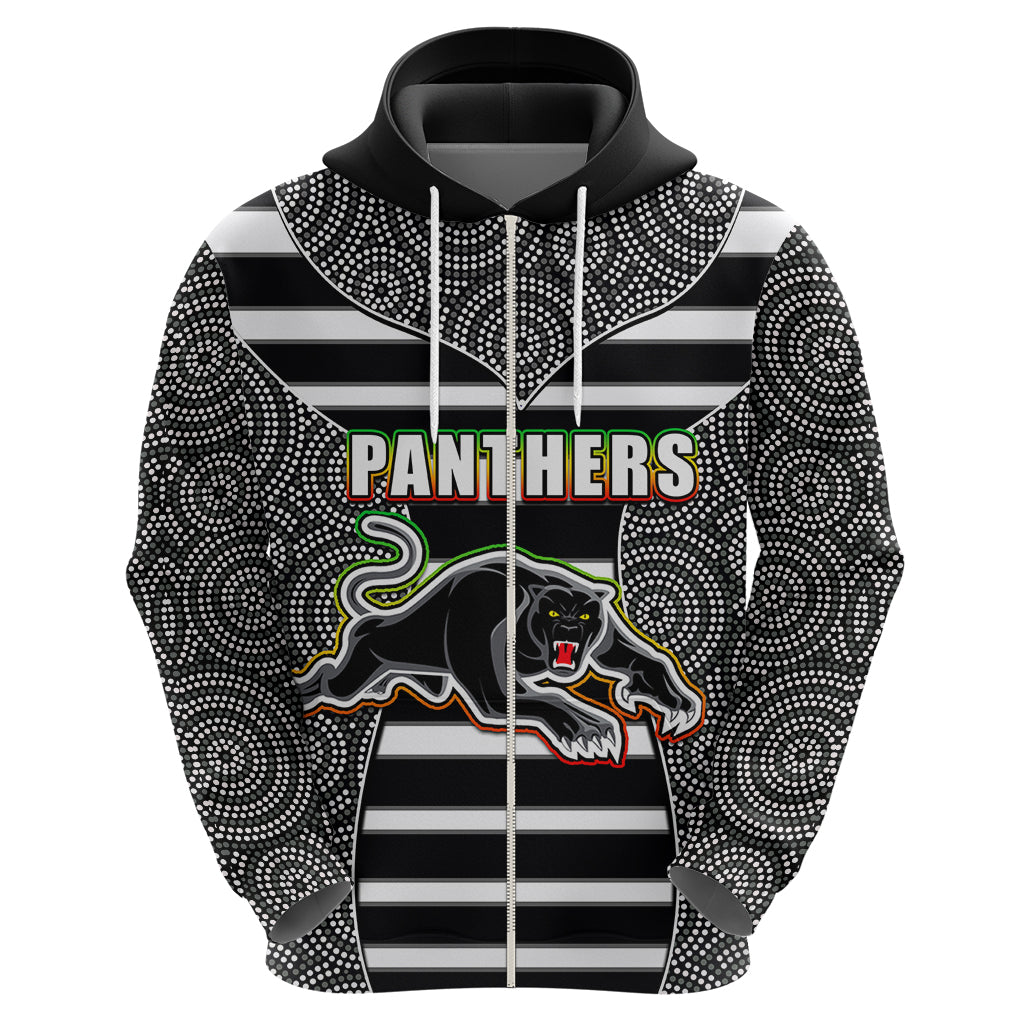 NRL - Panthers Hoodie Mix Dot Aboriginal Black Version LT6 - Vibe Hoodie Shop
