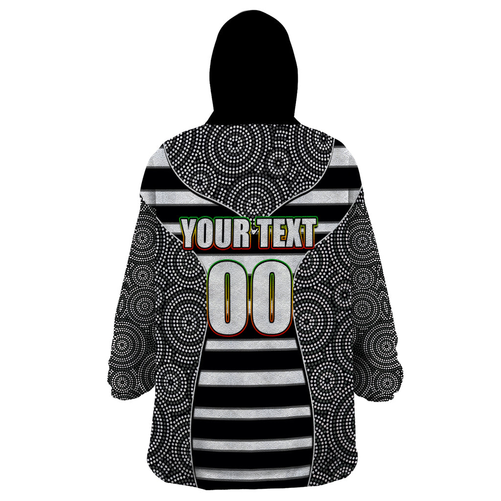 NRL - Panthers Wearable Blanket Hoodie Mix Dot Aboriginal Black Version - Vibe Hoodie Shop