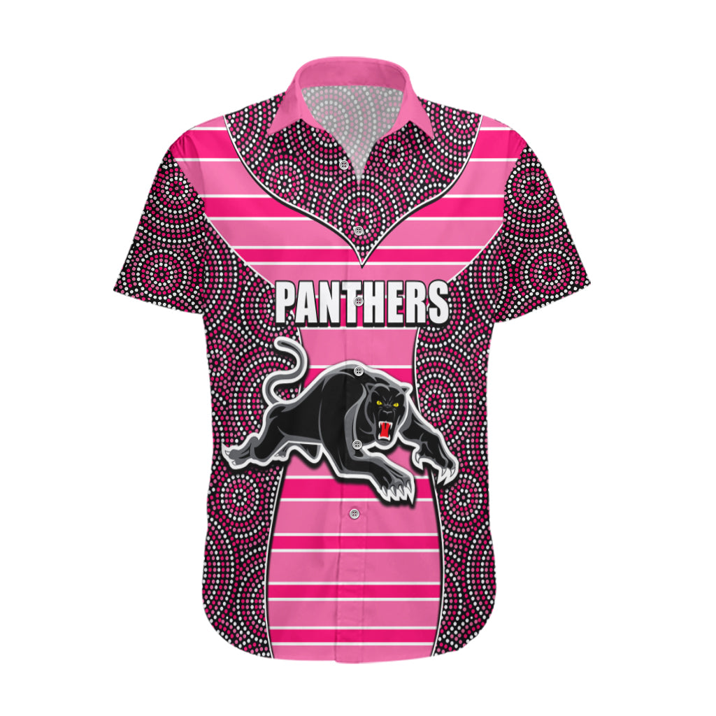 NRL - Panthers Hawaiian Shirt Mix Dot Aboriginal Pink Version - Vibe Hoodie Shop