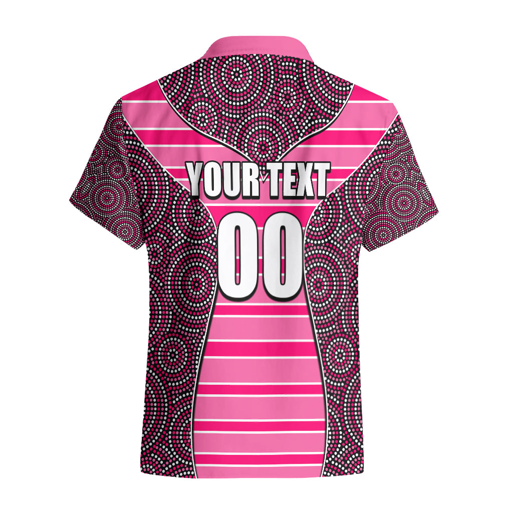 NRL - Panthers Hawaiian Shirt Mix Dot Aboriginal Pink Version - Vibe Hoodie Shop
