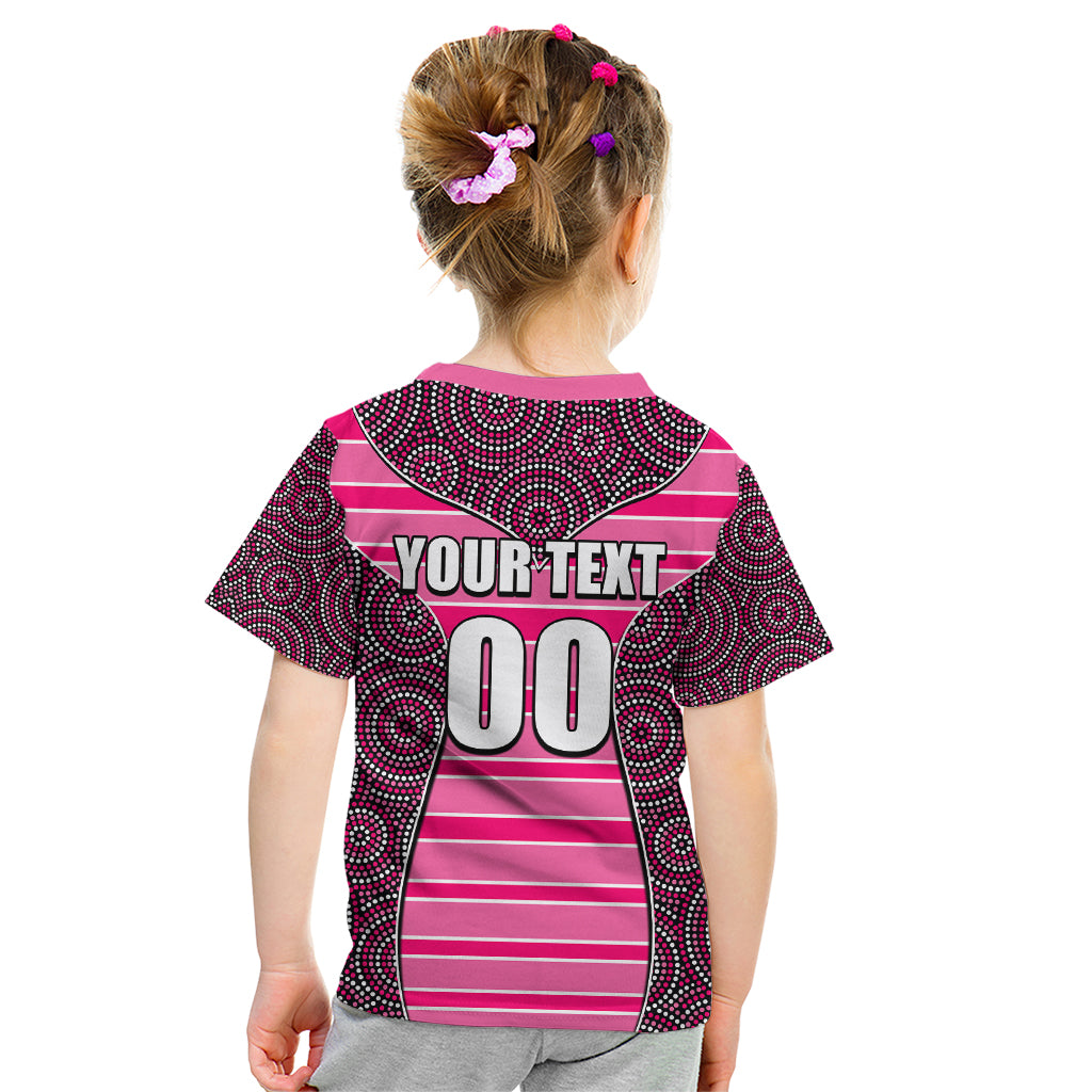 NRL - Panthers Kid T Shirt Mix Dot Aboriginal Pink Version - Vibe Hoodie Shop