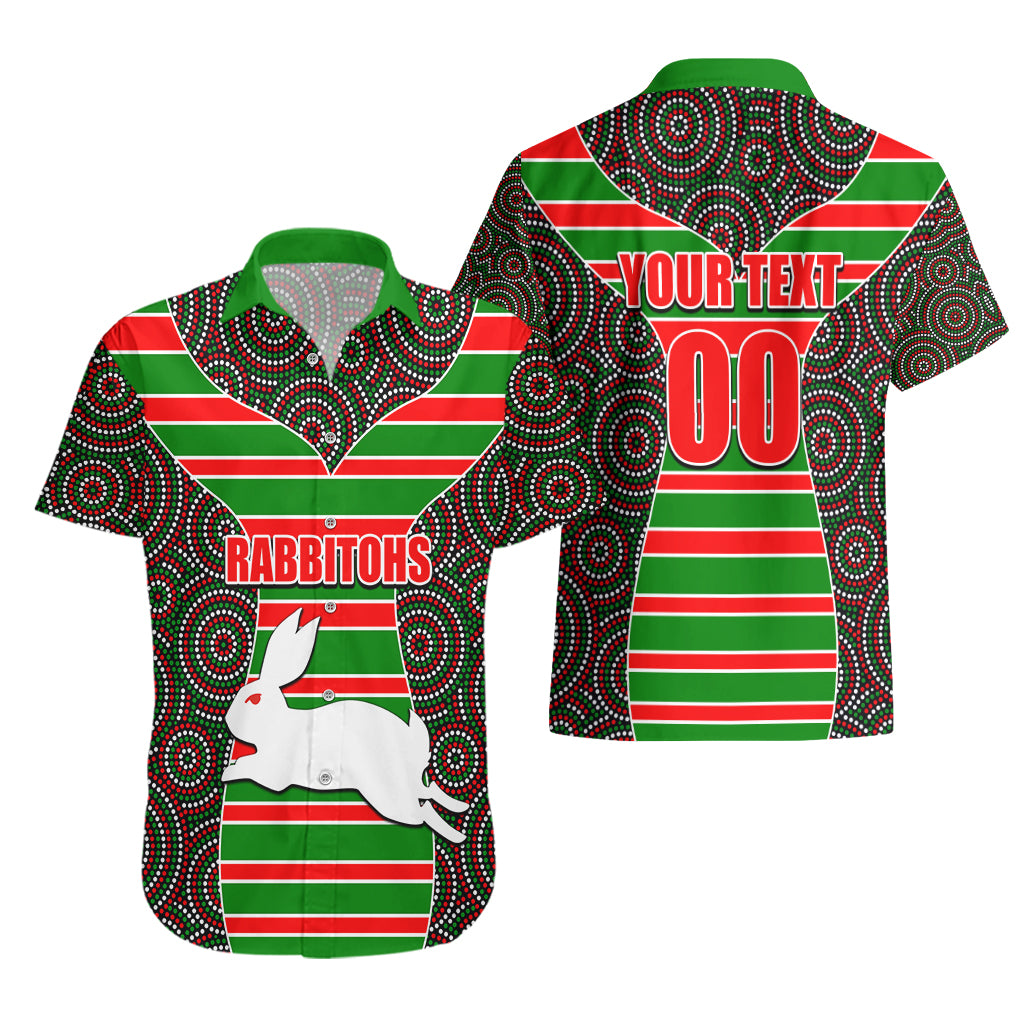 NRL - Rabbitohs Hawaiian Shirt Mix Dot Aboriginal - Vibe Hoodie Shop