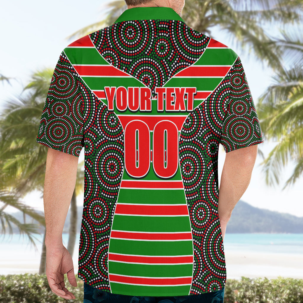 NRL - Rabbitohs Hawaiian Shirt Mix Dot Aboriginal - Vibe Hoodie Shop