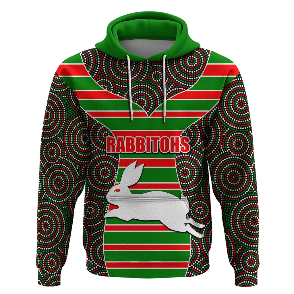 NRL - Rabbitohs Hoodie Mix Dot Aboriginal LT6 - Vibe Hoodie Shop