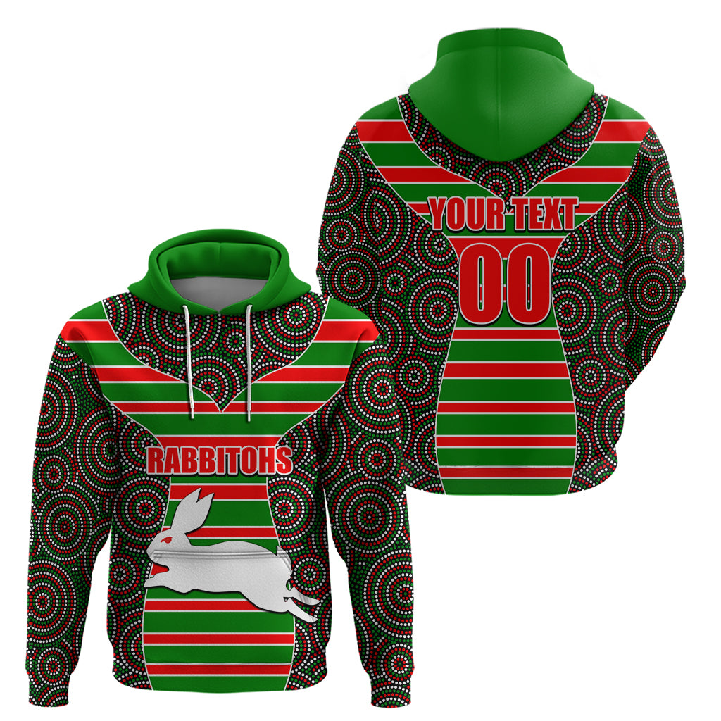 NRL - Rabbitohs Hoodie Mix Dot Aboriginal LT6 - Vibe Hoodie Shop
