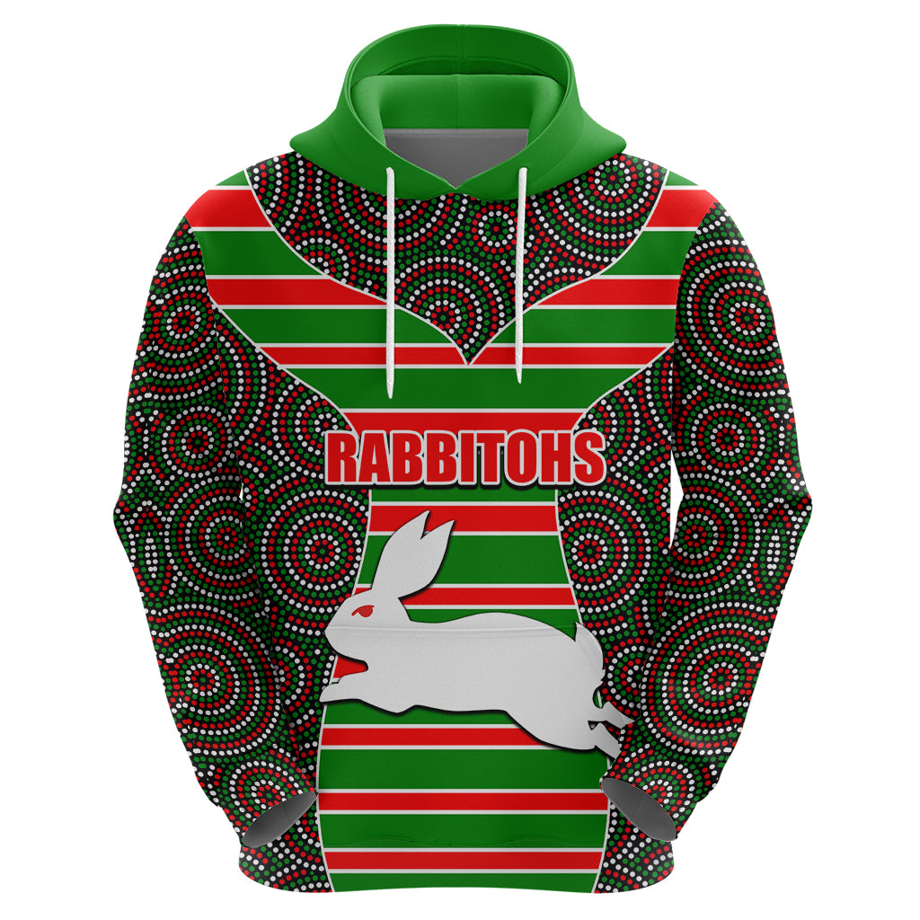 NRL - Rabbitohs Hoodie Mix Dot Aboriginal LT6 - Vibe Hoodie Shop