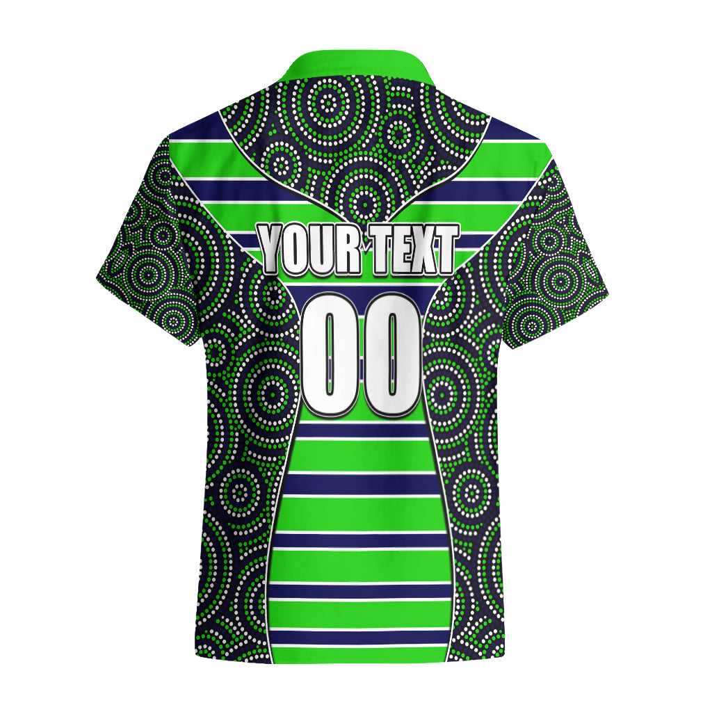 NRL - Raiders Hawaiian Shirt Mix Dot Aboriginal - Vibe Hoodie Shop