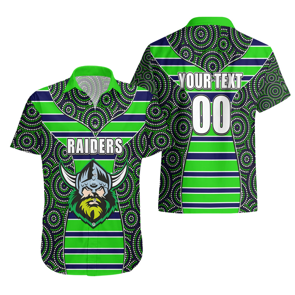 NRL - Raiders Hawaiian Shirt Mix Dot Aboriginal - Vibe Hoodie Shop