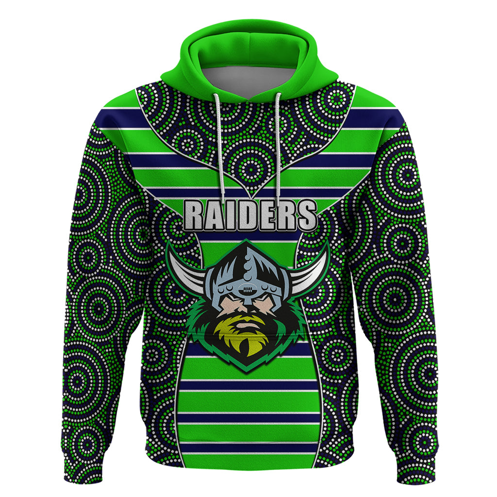 NRL - Raiders Hoodie Mix Dot Aboriginal LT6 - Vibe Hoodie Shop