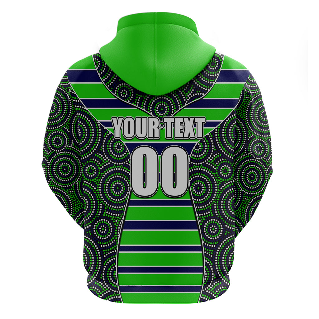 NRL - Raiders Hoodie Mix Dot Aboriginal LT6 - Vibe Hoodie Shop