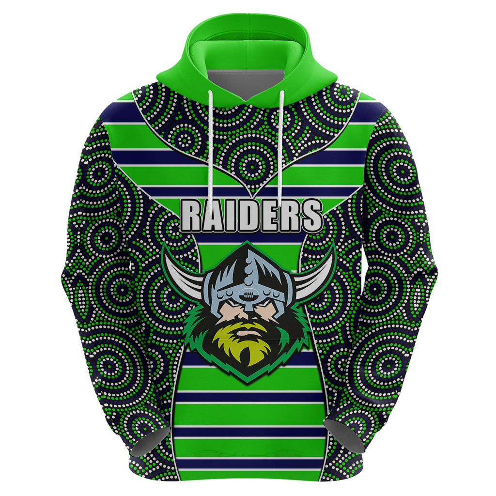 NRL - Raiders Hoodie Mix Dot Aboriginal LT6 - Vibe Hoodie Shop