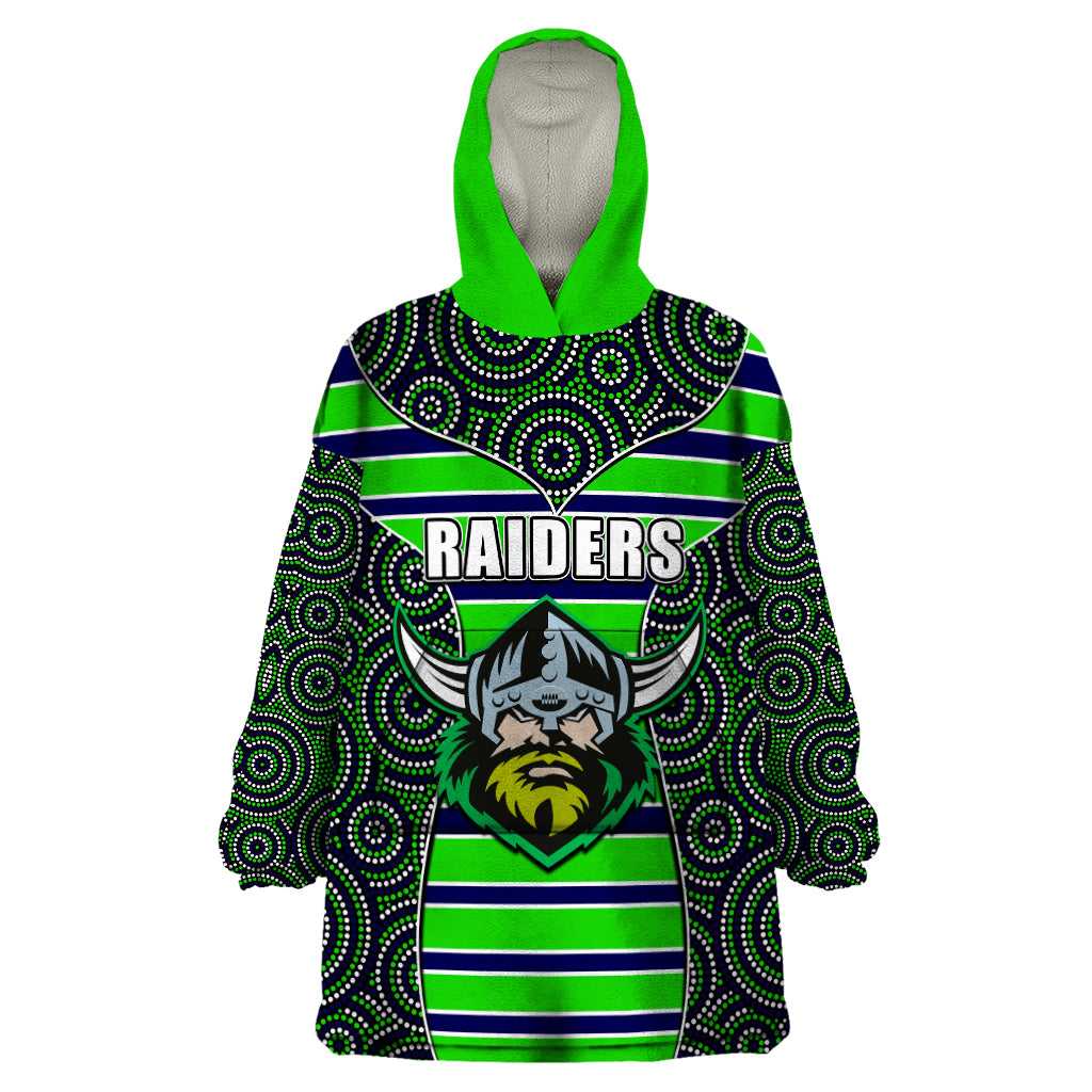 NRL - Raiders Wearable Blanket Hoodie Mix Dot Aboriginal - Vibe Hoodie Shop