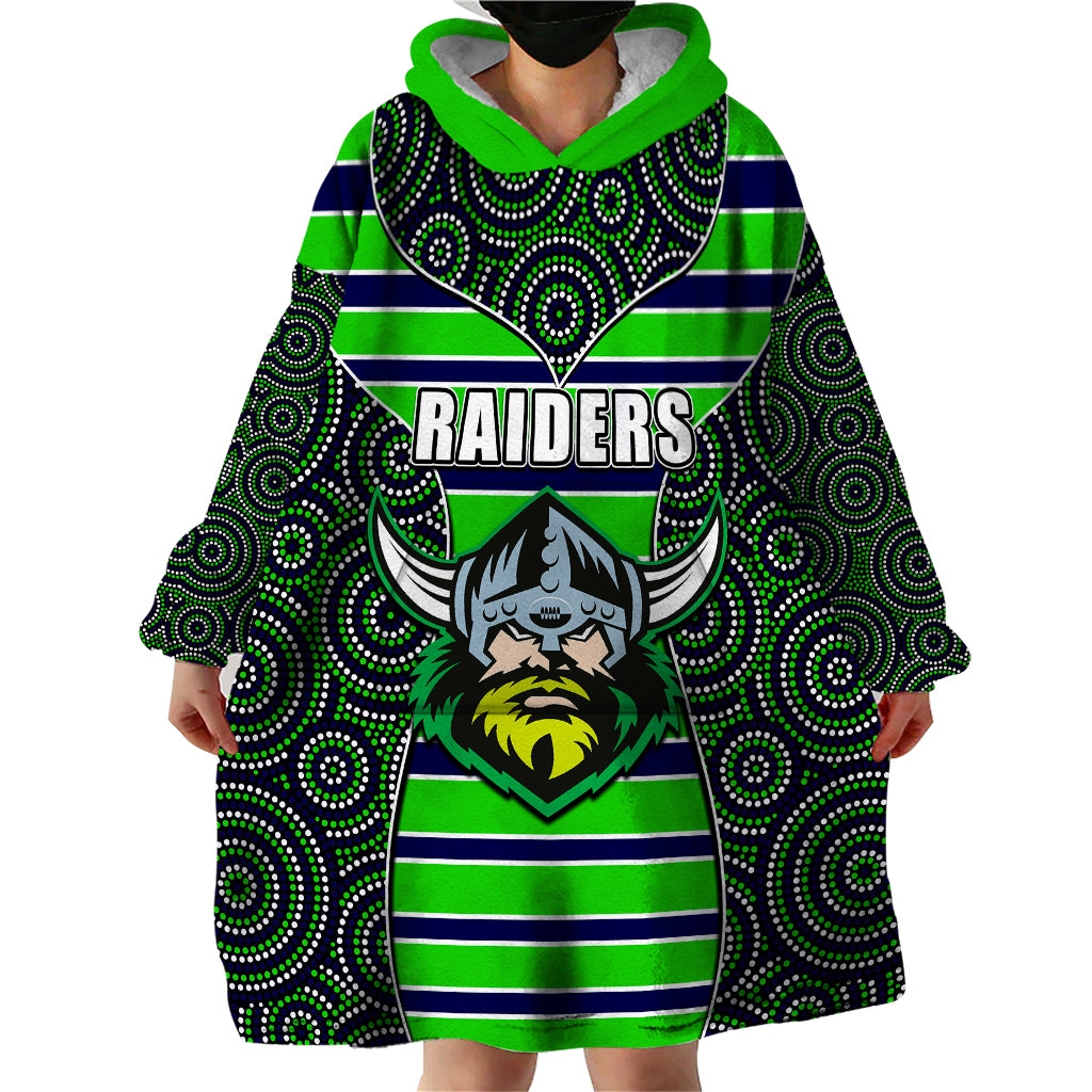 NRL - Raiders Wearable Blanket Hoodie Mix Dot Aboriginal - Vibe Hoodie Shop