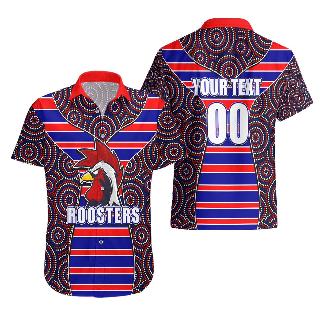 NRL - Rooster Hawaiian Shirt Mix Dot Aboriginal - Vibe Hoodie Shop