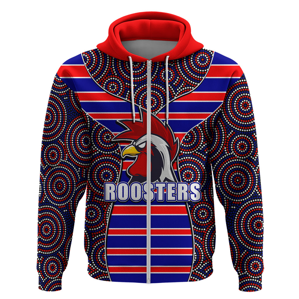 NRL - Rooster Hoodie Mix Dot Aboriginal LT6 - Vibe Hoodie Shop