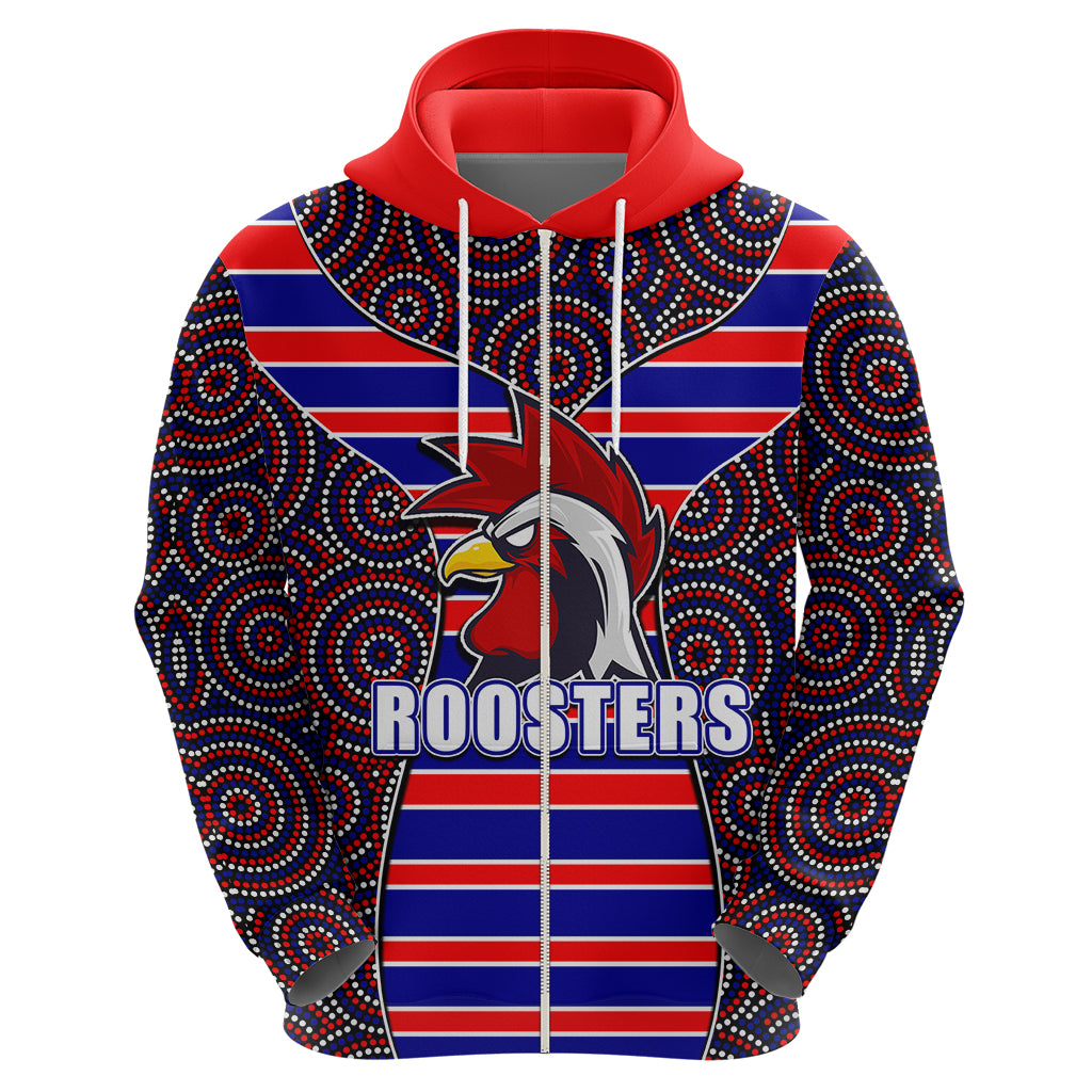 NRL - Rooster Hoodie Mix Dot Aboriginal LT6 - Vibe Hoodie Shop
