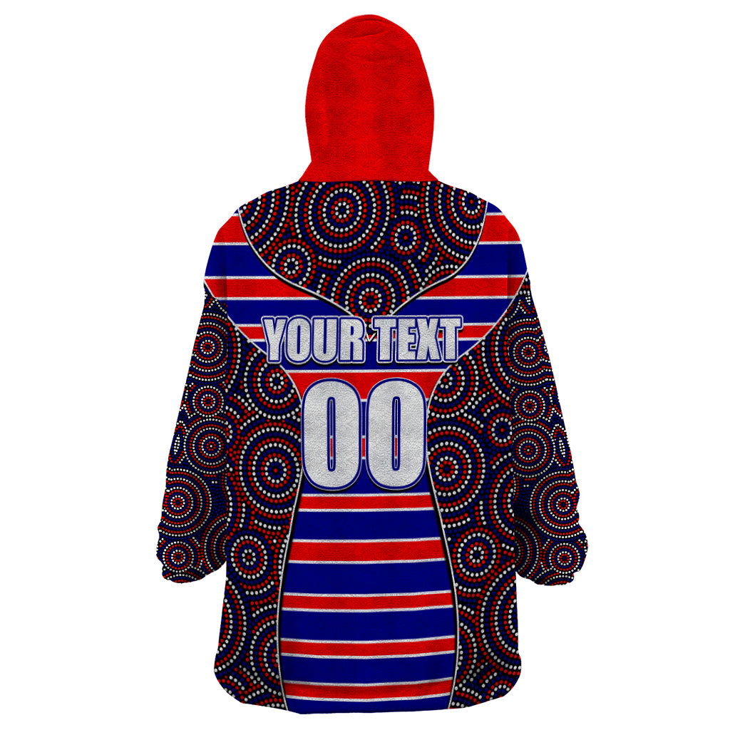 NRL - Rooster Wearable Blanket Hoodie Mix Dot Aboriginal - Vibe Hoodie Shop