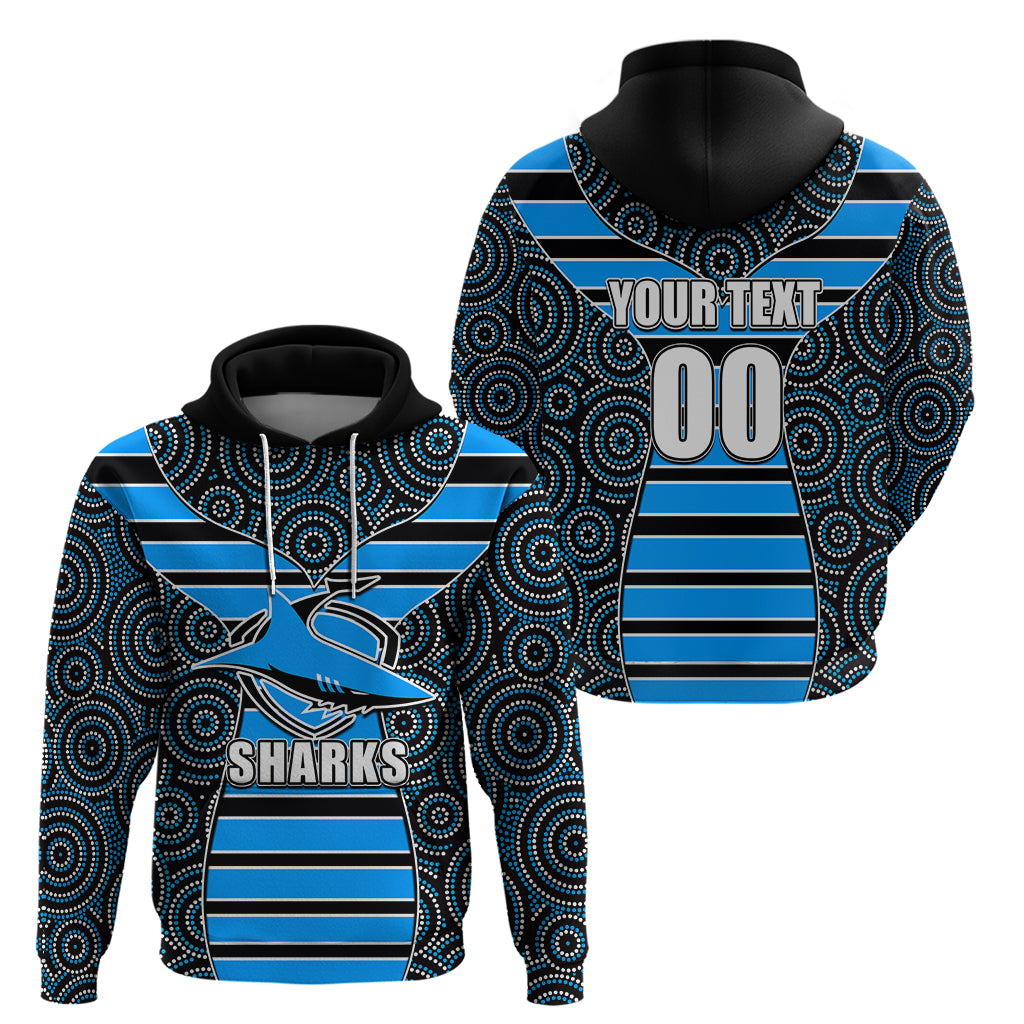 NRL - Sharks Hoodie Mix Dot Aboriginal LT6 - Vibe Hoodie Shop