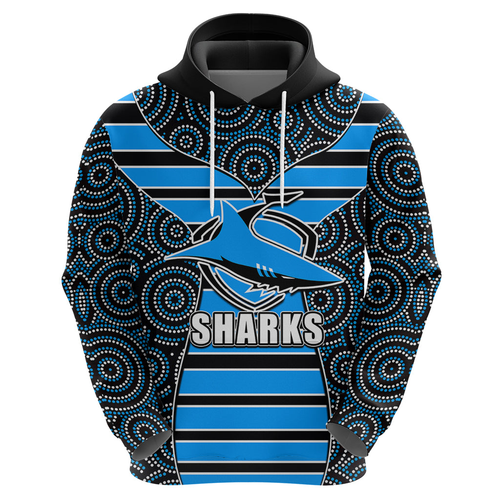 NRL - Sharks Hoodie Mix Dot Aboriginal LT6 - Vibe Hoodie Shop