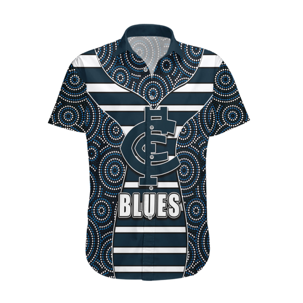 AFL - Blues Hawaiian Shirt Mix Dot Aboriginal - Vibe Hoodie Shop