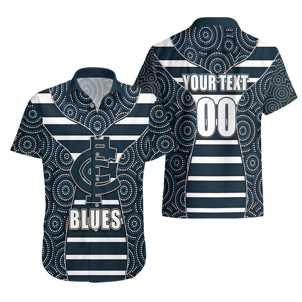 AFL - Blues Hawaiian Shirt Mix Dot Aboriginal - Vibe Hoodie Shop