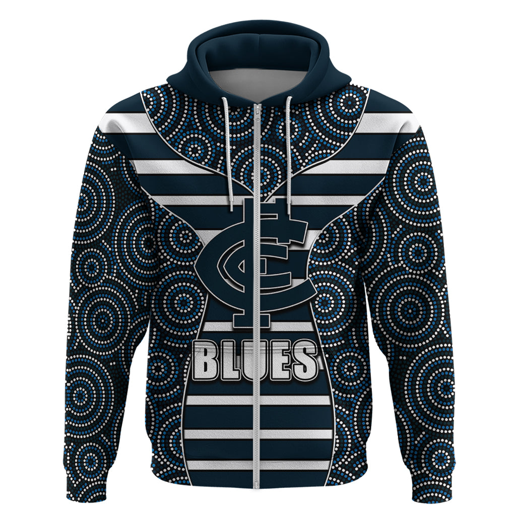 AFL - Blues Hoodie Mix Dot Aboriginal LT6 - Vibe Hoodie Shop