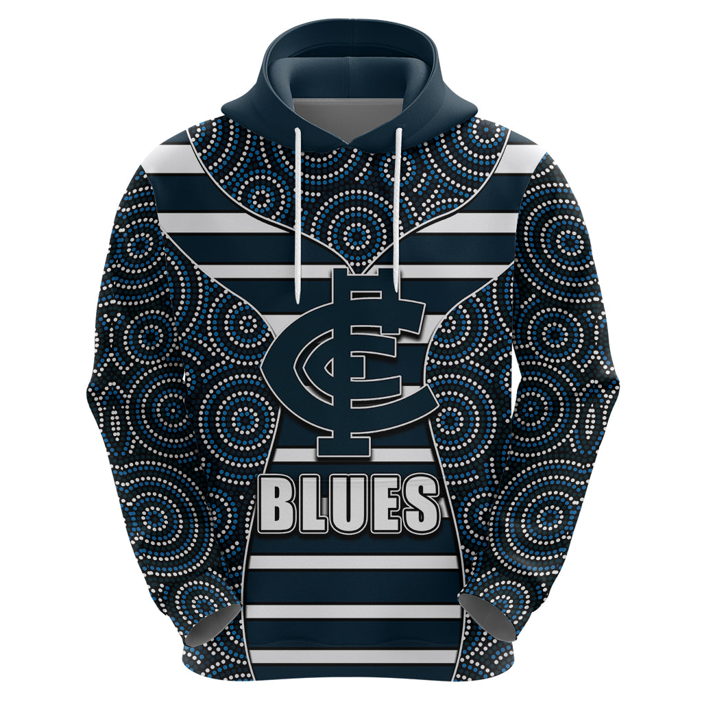 AFL - Blues Hoodie Mix Dot Aboriginal LT6 - Vibe Hoodie Shop