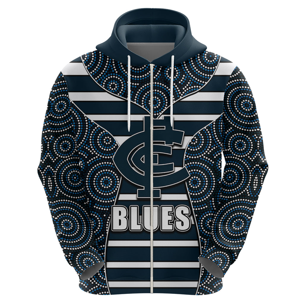 AFL - Blues Hoodie Mix Dot Aboriginal LT6 - Vibe Hoodie Shop