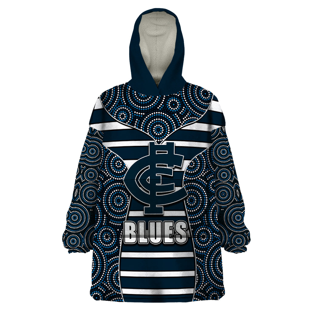 AFL - Blues Wearable Blanket Hoodie Mix Dot Aboriginal - Vibe Hoodie Shop