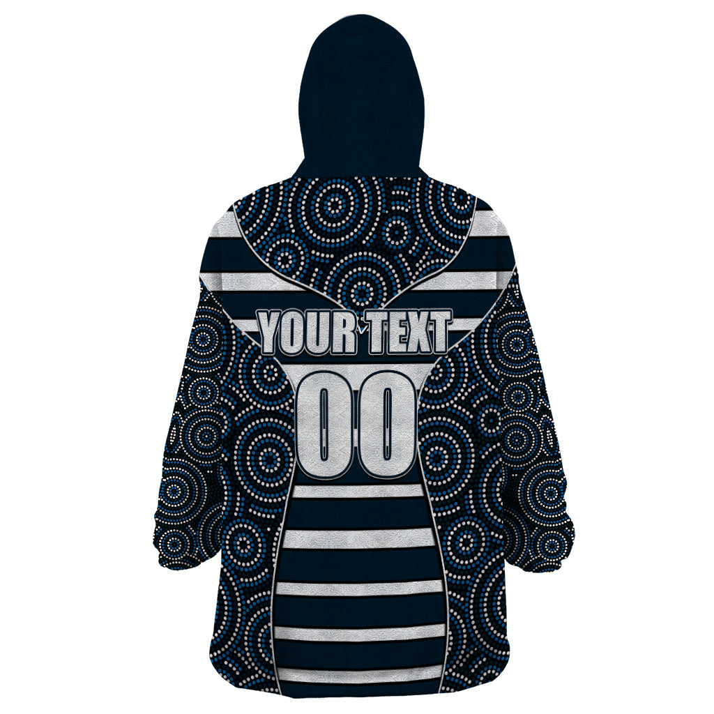 AFL - Blues Wearable Blanket Hoodie Mix Dot Aboriginal - Vibe Hoodie Shop