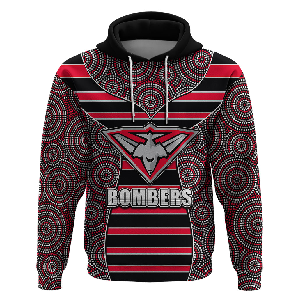 AFL - Bombers Hoodie Mix Dot Aboriginal LT6 - Vibe Hoodie Shop