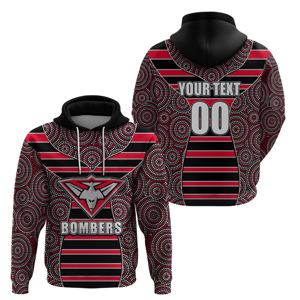 AFL - Bombers Hoodie Mix Dot Aboriginal LT6 - Vibe Hoodie Shop