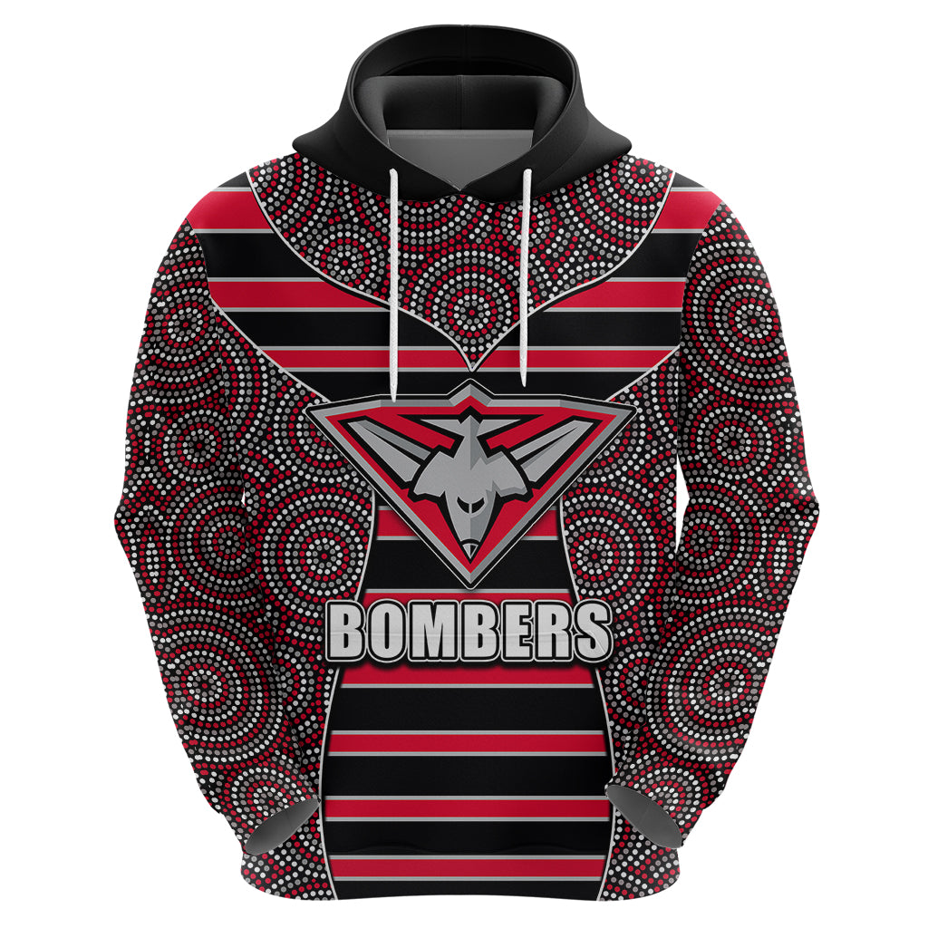 AFL - Bombers Hoodie Mix Dot Aboriginal LT6 - Vibe Hoodie Shop