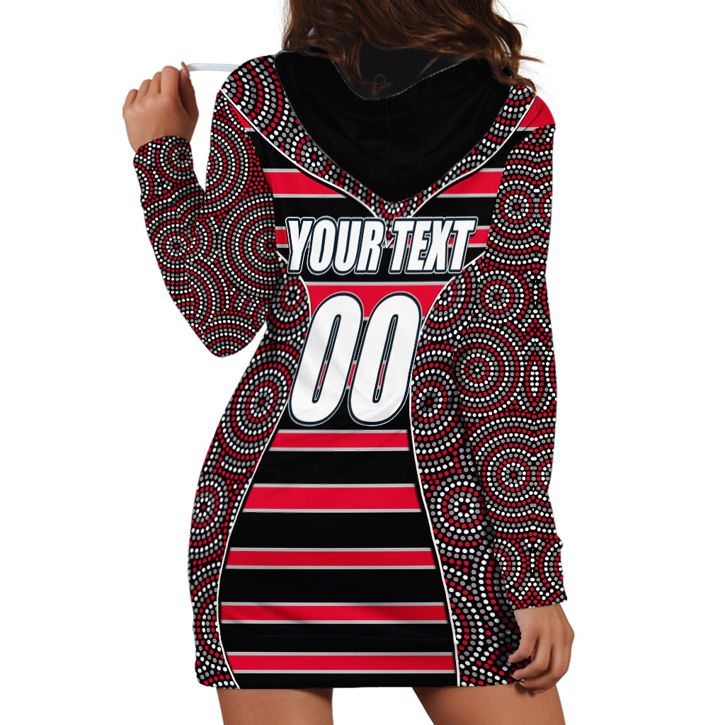 AFL - Bombers Hoodie Dress Mix Dot Aboriginal - Vibe Hoodie Shop