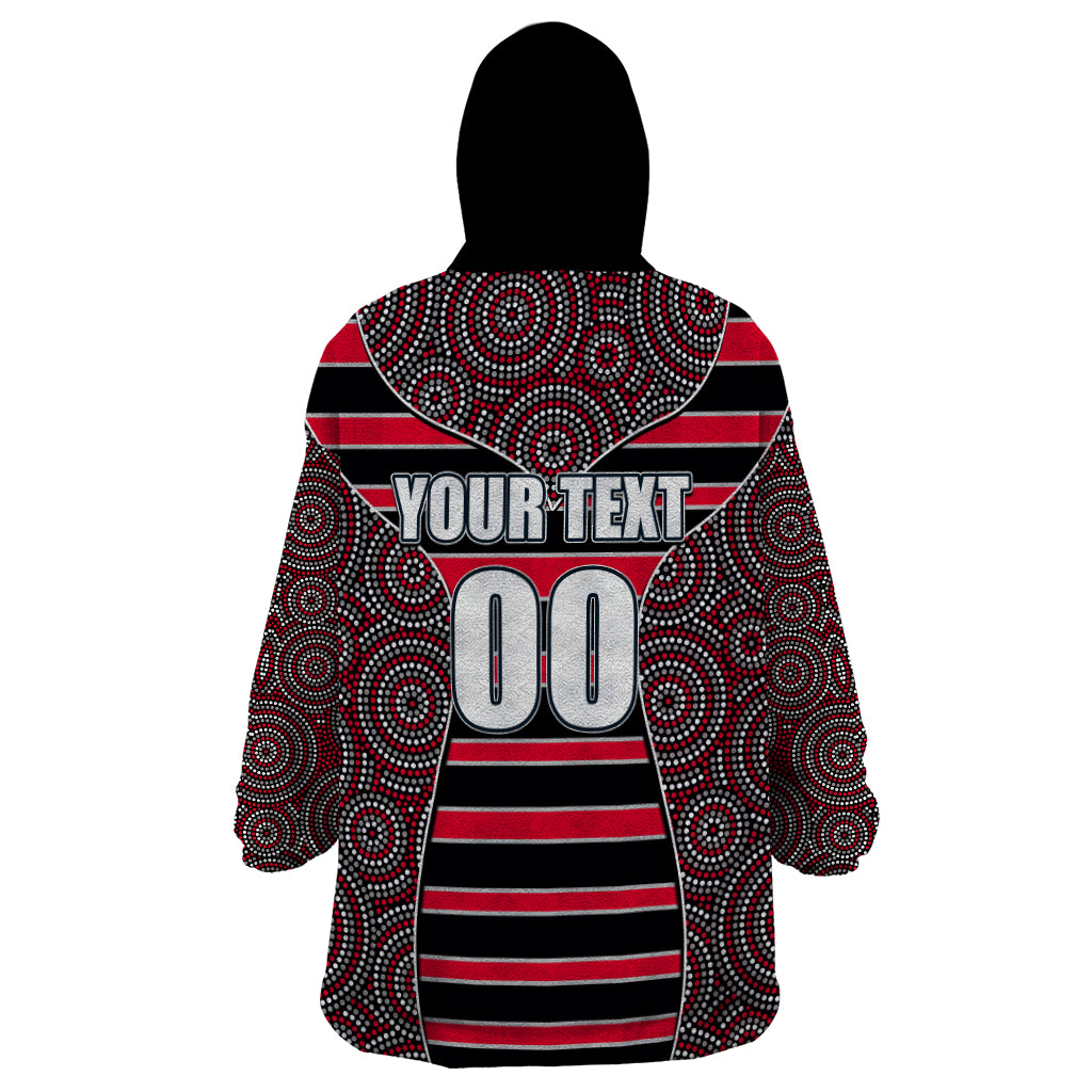 AFL - Bombers Wearable Blanket Hoodie Mix Dot Aboriginal - Vibe Hoodie Shop