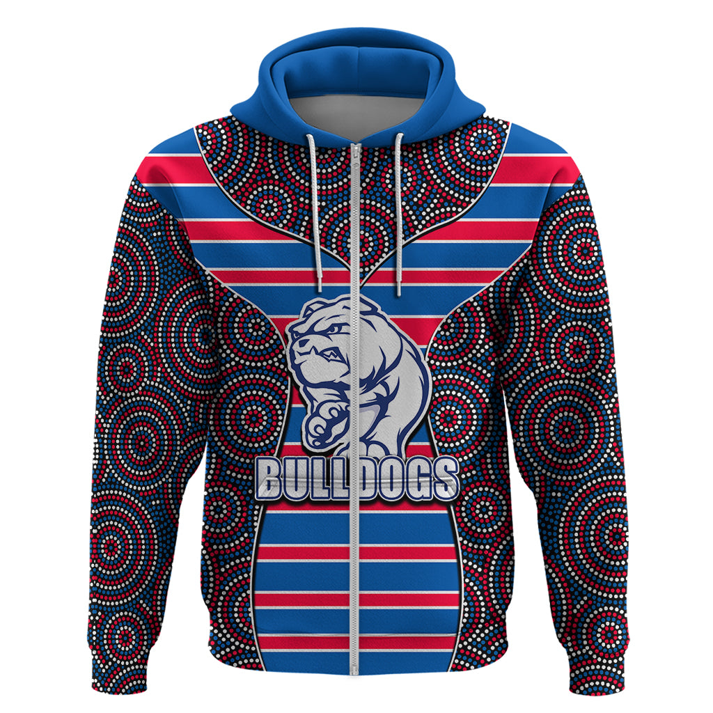 AFL - Bulldogs Hoodie Mix Dot Aboriginal LT6 - Vibe Hoodie Shop