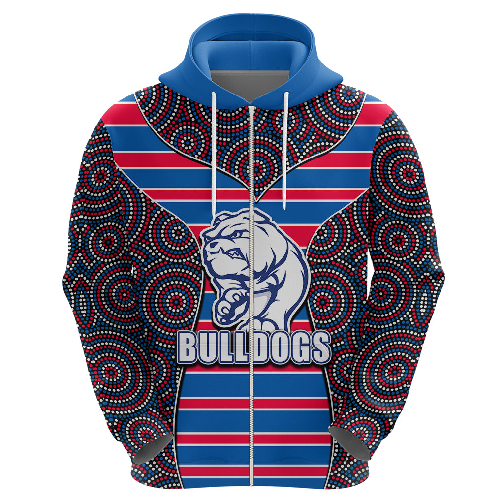 AFL - Bulldogs Hoodie Mix Dot Aboriginal LT6 - Vibe Hoodie Shop