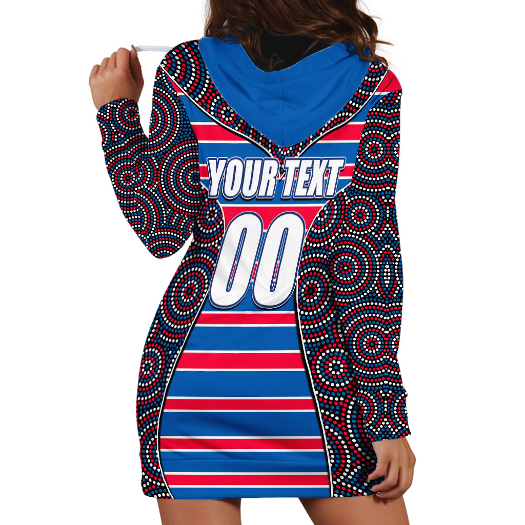 AFL - Bulldogs Hoodie Dress Mix Dot Aboriginal - Vibe Hoodie Shop