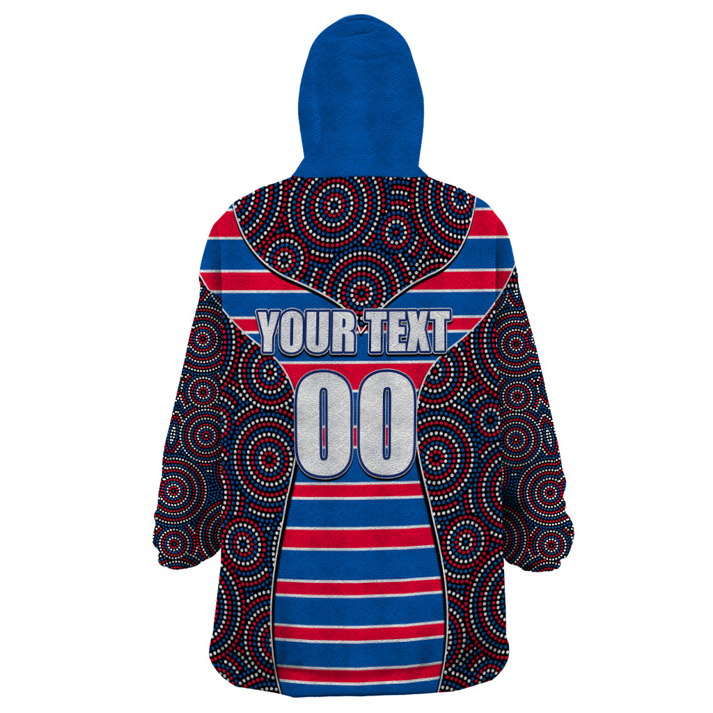 AFL - Bulldogs Wearable Blanket Hoodie Mix Dot Aboriginal - Vibe Hoodie Shop