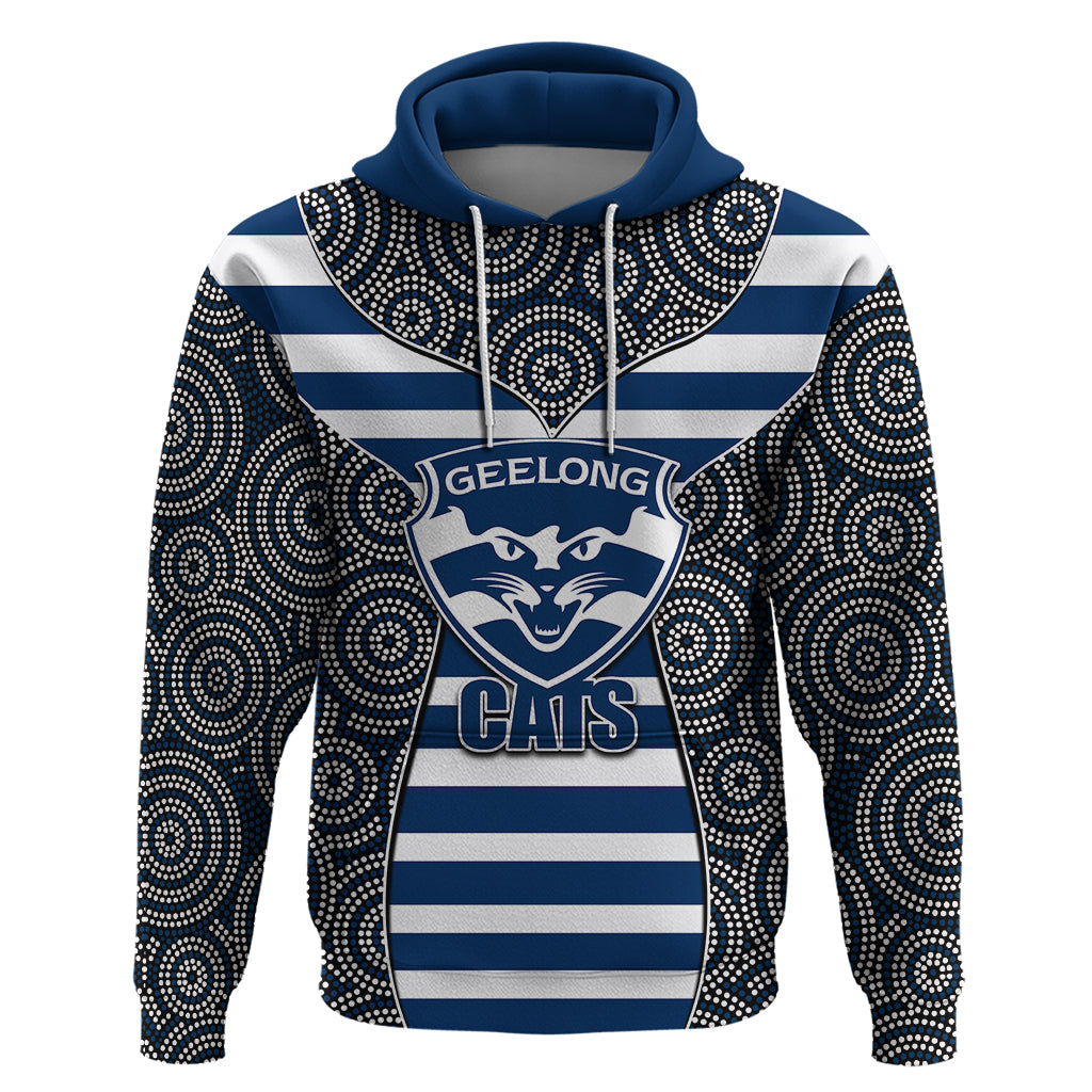 AFL - Cats Hoodie Mix Dot Aboriginal LT6 - Vibe Hoodie Shop
