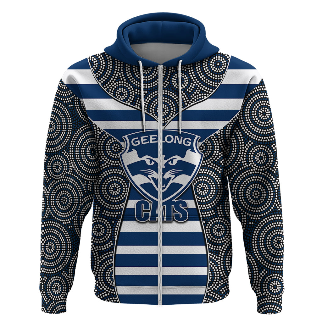 AFL - Cats Hoodie Mix Dot Aboriginal LT6 - Vibe Hoodie Shop