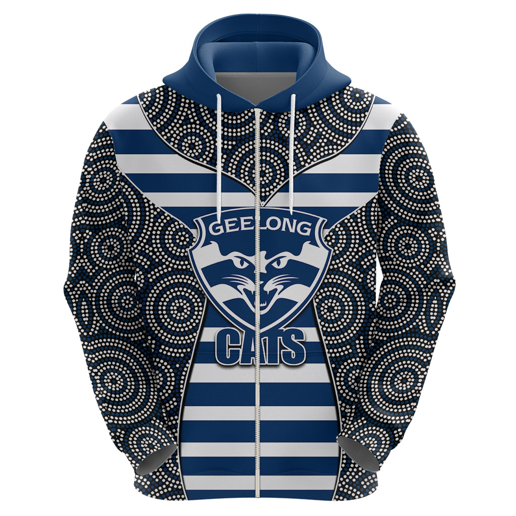 AFL - Cats Hoodie Mix Dot Aboriginal LT6 - Vibe Hoodie Shop