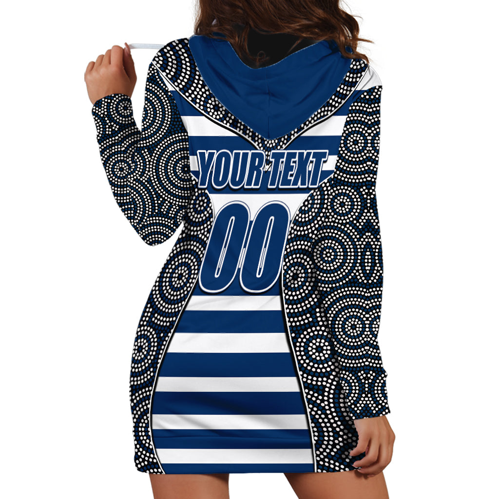 AFL - Cats Hoodie Dress Mix Dot Aboriginal - Vibe Hoodie Shop